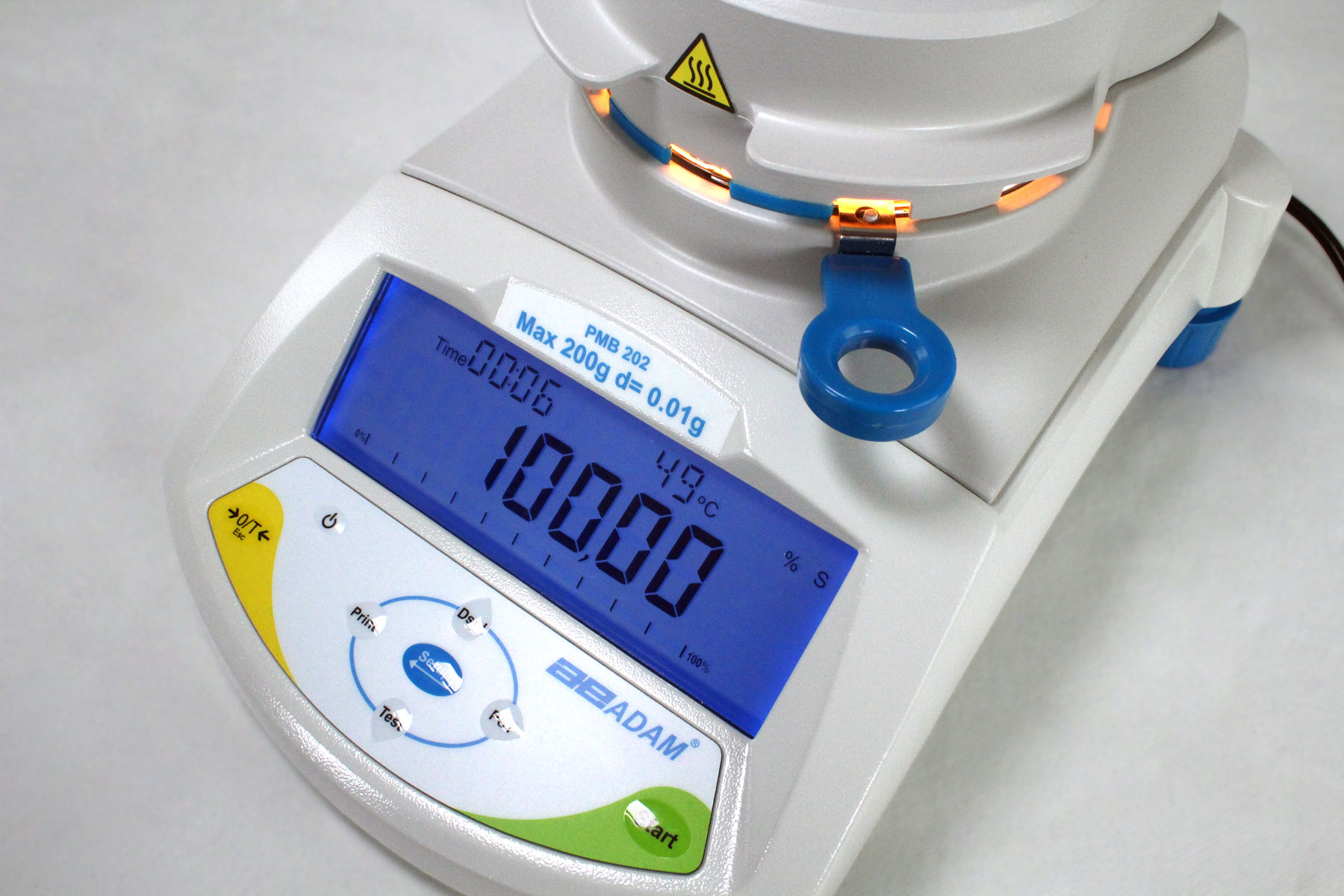 PMB moisture analyzer set to heat sample