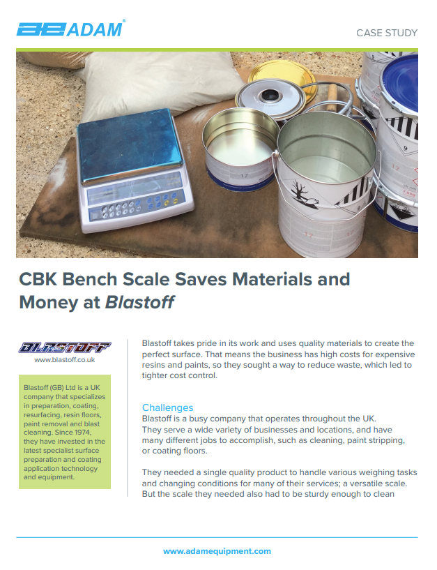 CBK Bench Scale Saves Materials and Money at Blastoff
