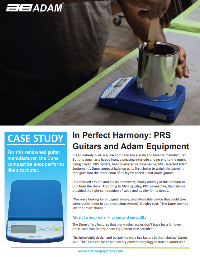 PRS Guitars and Adam Equipment PDF