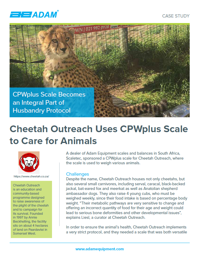 Cheetah Outreach Uses CPWplus to Care for Animals